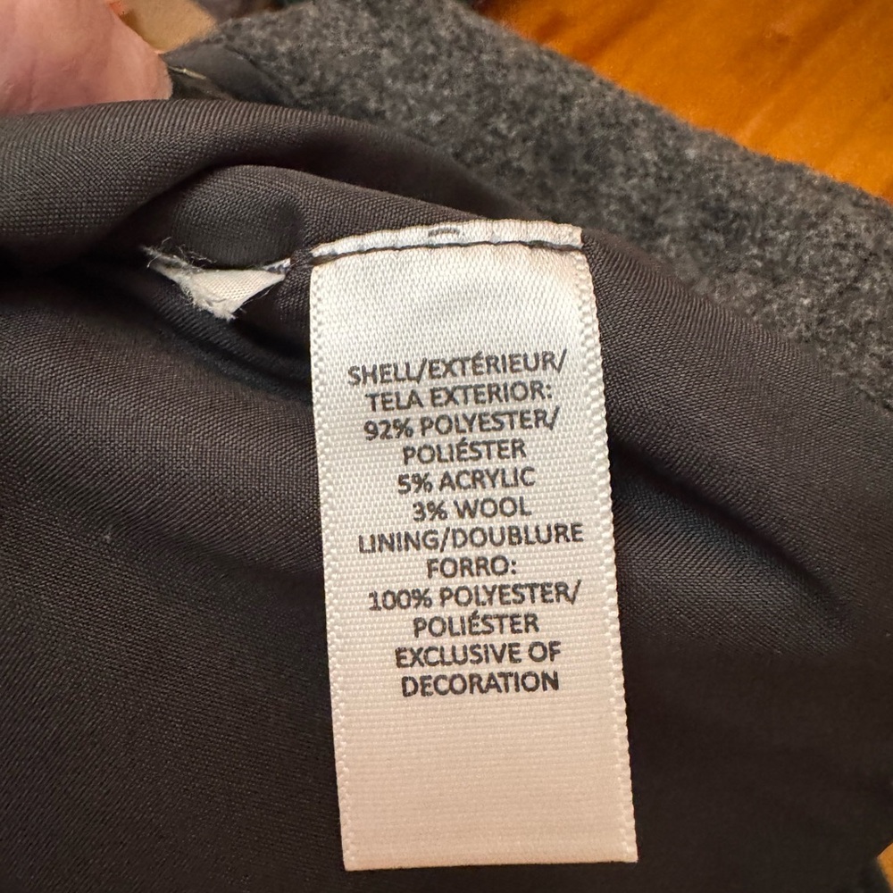 Loft Sz 4 Gray Wool Blend EUC front zip skirt Embroidered Floral - Picture 5 of 7